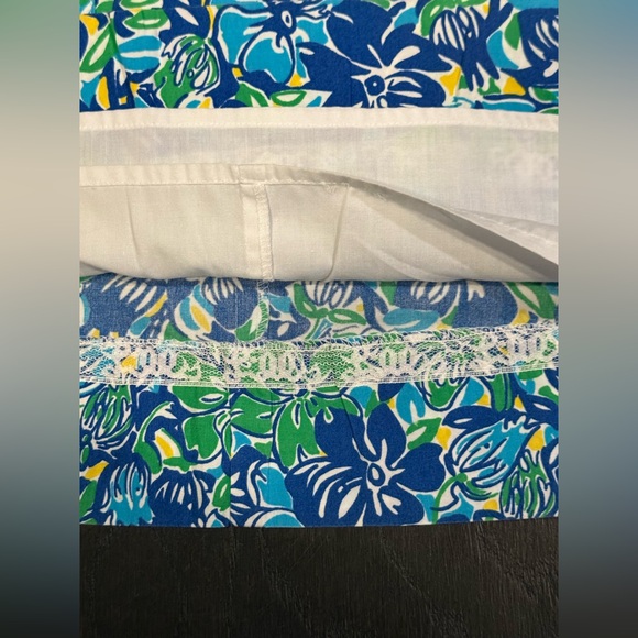 Minnie by Lilly Pulitzer Shift Dress Girl Size 7 Green Blue Floral Print - Picture 5 of 5